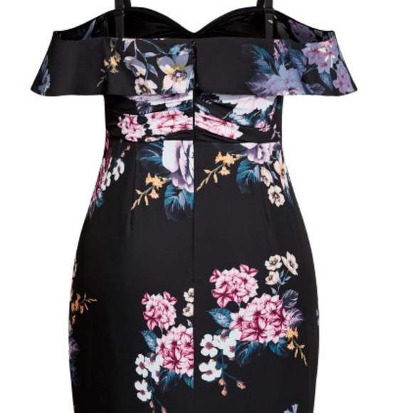 Formal dress city chic love blooms cocktail dress. NWT XS (14) black & floral - Picture 8 of 14